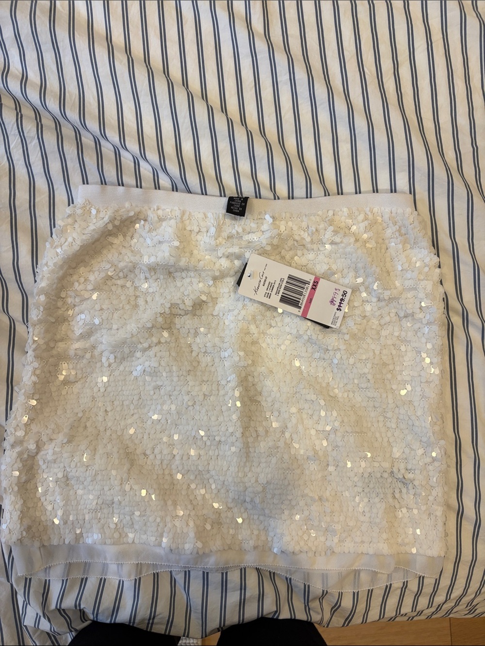 Kenneth Cole White Sequin Mini Skirt